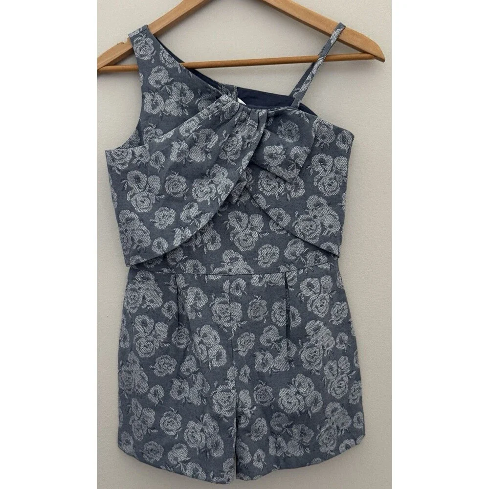 Janie And Jack Girls 12 Jacquard Rose Romper 